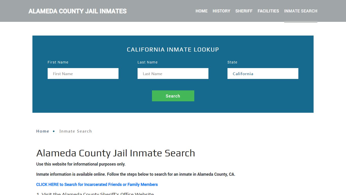 Alameda County, CA Detainee Lookup